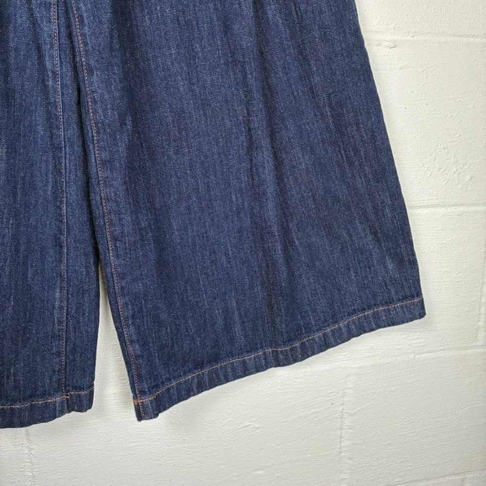 Anthropologie Pilcro Womens Seamed Flounce High Rise Wide Leg Jeans Size 28 Blue - Picture 7 of 15